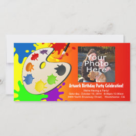 Festa de aniversário Colorida de Pintura Paleta de