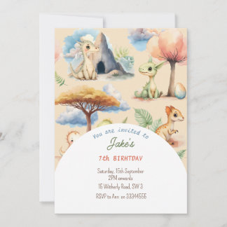 Festa de aniversário com convite de dinossauros fo