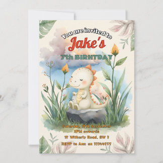 Festa de aniversário com convite de dinossauros fo