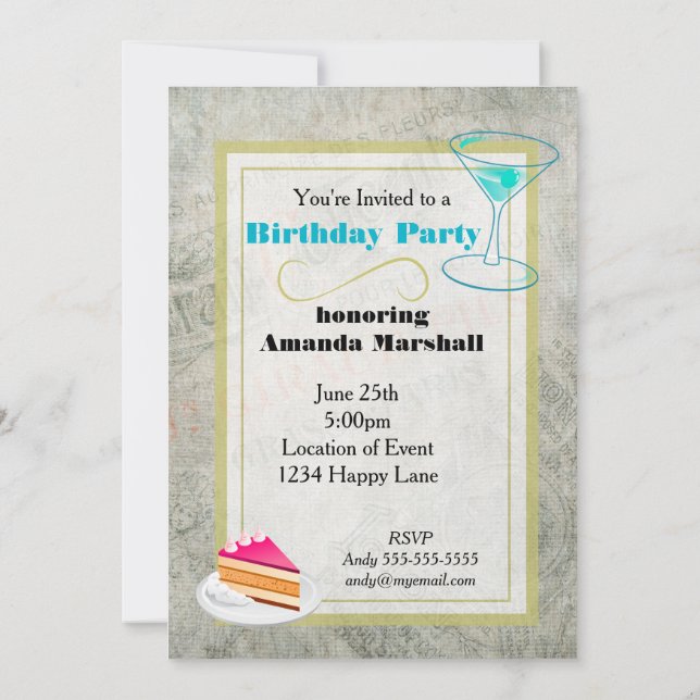 Festa de aniversário com estilo de anúncio parisie (Verso)