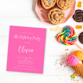 Festa de aniversário de 11 Rosa-Quente do Script d