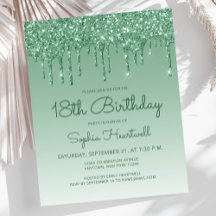 Festa de Aniversário de 18 Anos com Brilho Verde