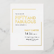 Festa de Aniversário de 50 Anos Gold Foil Fifty an