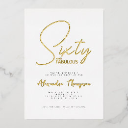 Festa de Aniversário de 60 Anos Gold Foil Sessenta