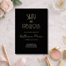 Festa de Aniversário de 60 anos Gold Foil Sixty an