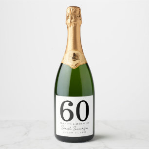 Festa de Aniversário de 60 Anos Preto e Branco