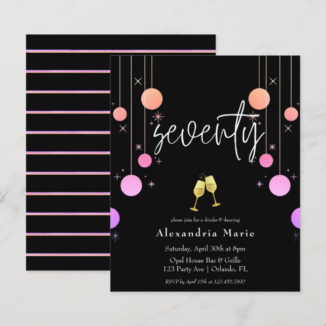 Festa de aniversário de 70 do Sparkle Moderno de O (Frente/Verso)