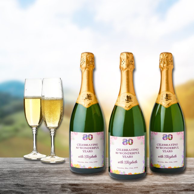 Festa de aniversário de 80 Floral de 80 anos (Criador carregado)