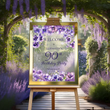 Festa de Aniversário de 90 anos Elegantes Violetas