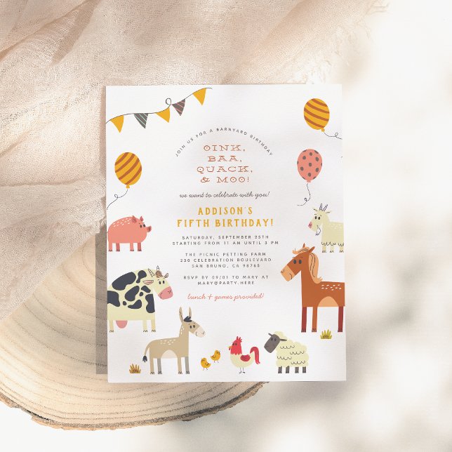 Festa de aniversário De Animais Da Fazenda Baa Qua (Criador carregado)