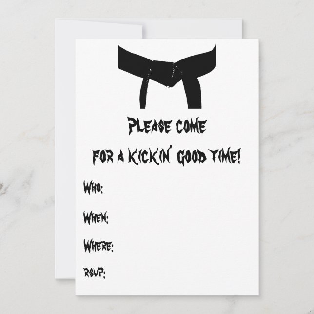 Festa de aniversário de Artes Marciais Convite Ver (Frente)