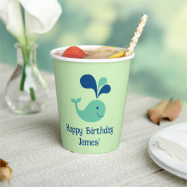 Festa de aniversário de baleia verde-azul