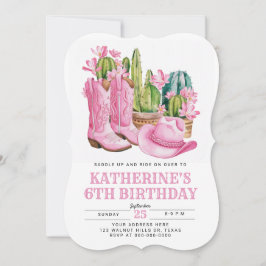 Festa de Aniversário de Cactus Cowgirl West Rosa e