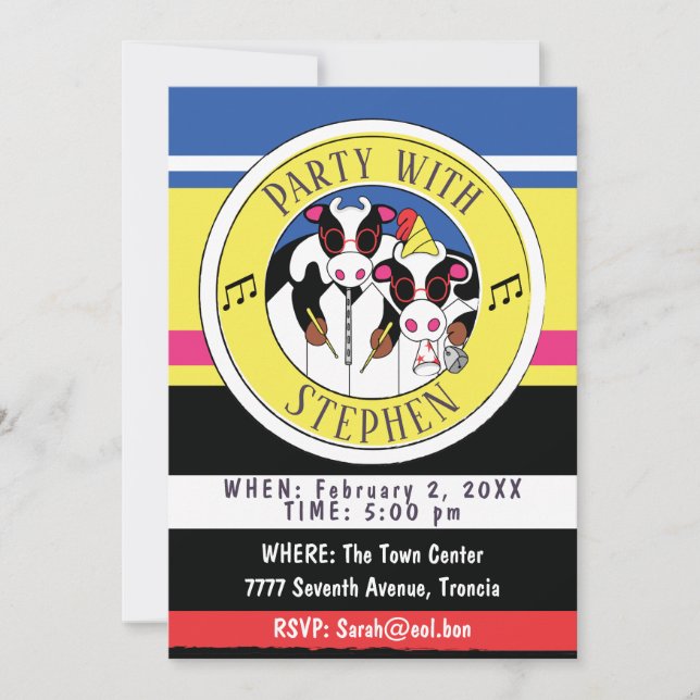 Festa de aniversário de Convite da Moosícia (Frente)