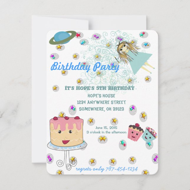 Festa de aniversário de Convite para Dias Mágicos  (Frente)