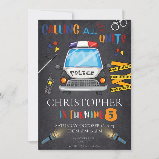 Festa de aniversário de Convite Policial (Frente)