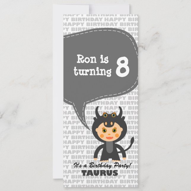 Festa de aniversário de Convite Taurus (Frente)