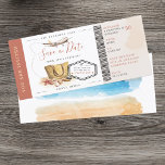 Festa de aniversário de Destino da Surpresa de Emb<br><div class="desc">Um convite de aniversário de Sandy Beach,  de destino de embarque moderno. Um convite personalizado de destino divertido que você pode adicionar facilmente seus detalhes de festa surpresa.</div>