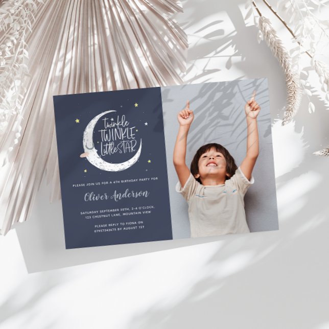 Festa de aniversário de fotos com estrelas cintila (Criador carregado)