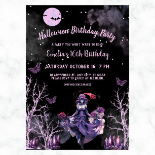 Festa de aniversário de Halloween de bruxa gótica