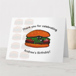 Festa de Aniversário de Hambúrguer Agradecimento