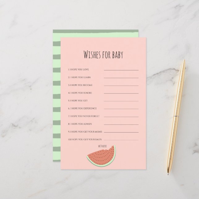 Festa de aniversário de melancia Desejos para Bebê (Frente/Verso In Situ)