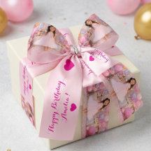 Festa de Aniversário de Menina com Foto Rosa Perso