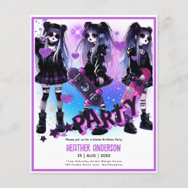 Festa de Aniversário de Menina Skate Anime Skatebo