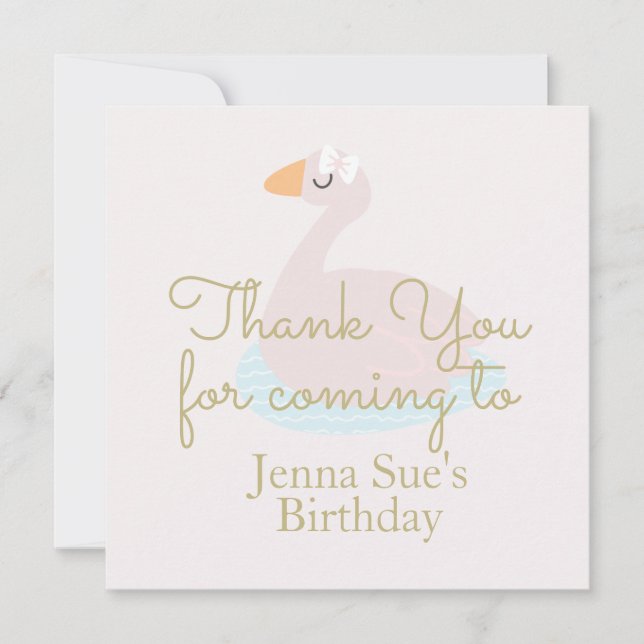 Festa de aniversario de meninas rosa-Arco-cisne-ci (Frente)