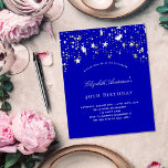 Festa de aniversário de orçamento convite para est<br><div class="desc">Um convite de aniversário 40º (ou qualquer idade) para ele e para ela. Um fundo azul real decorado com estrelas. Personalize e adicione um nome e detalhes da parte.</div>