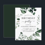 Festa de aniversário de Orçamento Verde Botânico<br><div class="desc">Os Convites de festas de aniversários de Verde Verde Verde em Verde incluem uma bela e elegante tipografia de roteiro com verde moderno e elegante para a festa de aniversário de 16,  18,  21ruas,  30,  40,  50,  60 anos,  70.</div>