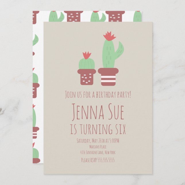 Festa de aniversário de Plantas Potentes Modernas  (Frente/Verso)