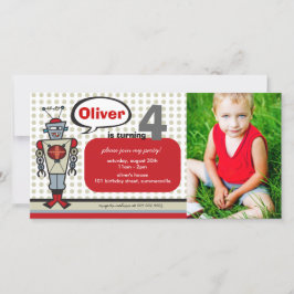 Festa de aniversário de Rapazes Robô-Robô Cute