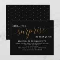 Festa de aniversário de Surpresa de Script Preto e