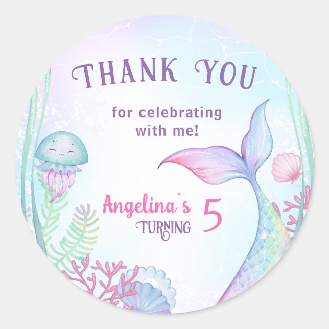 Festa de aniversário do adesivo redondo clássico. (Frente)