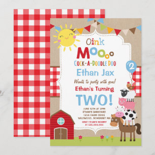 Festa de aniversário do Barnyard do convite do