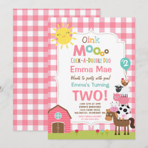 Festa de aniversário do Barnyard do convite do