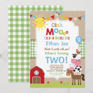Festa de aniversário do Barnyard do convite do