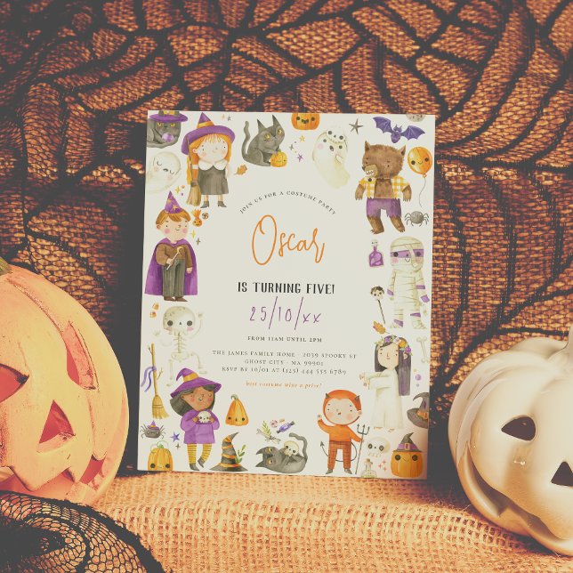 Festa de aniversário do Dia das Bruxas do Menino L (Criador carregado)