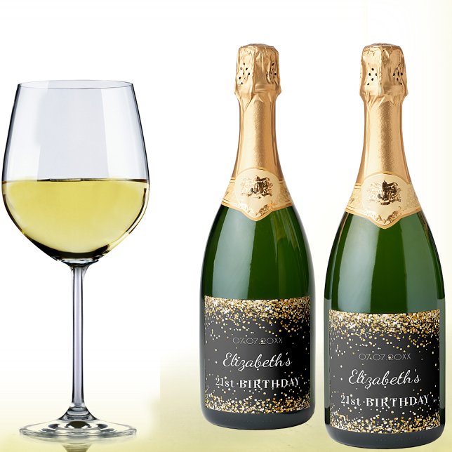 Festa de aniversário dourado negro nome do pó (Criador carregado)