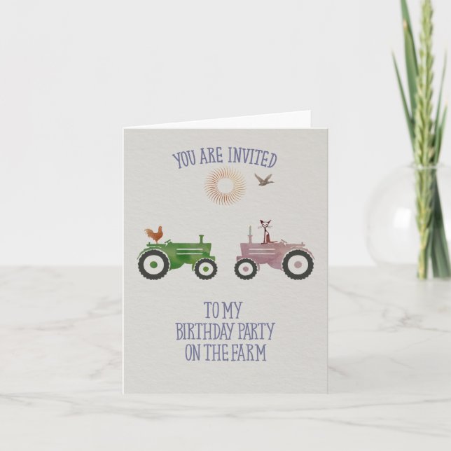 Festa de aniversário em um Convite de festas (Frente)