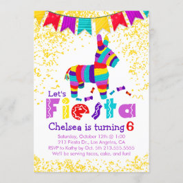 Festa de aniversário Fiesta Piñata Convite Colorid