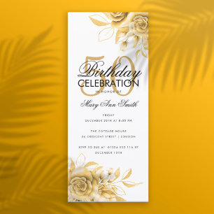 Festa de aniversário Floral Elegante Dourada