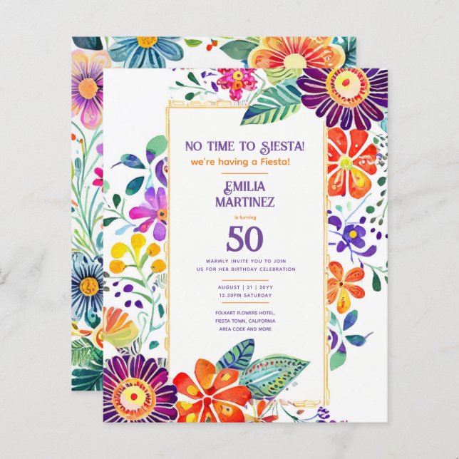 Festa de Aniversário Folkart Flores 21º 25º 30º (Frente/Verso)