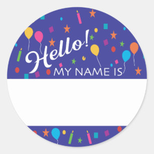 Festa de aniversário Hello Nome de etiqueta
