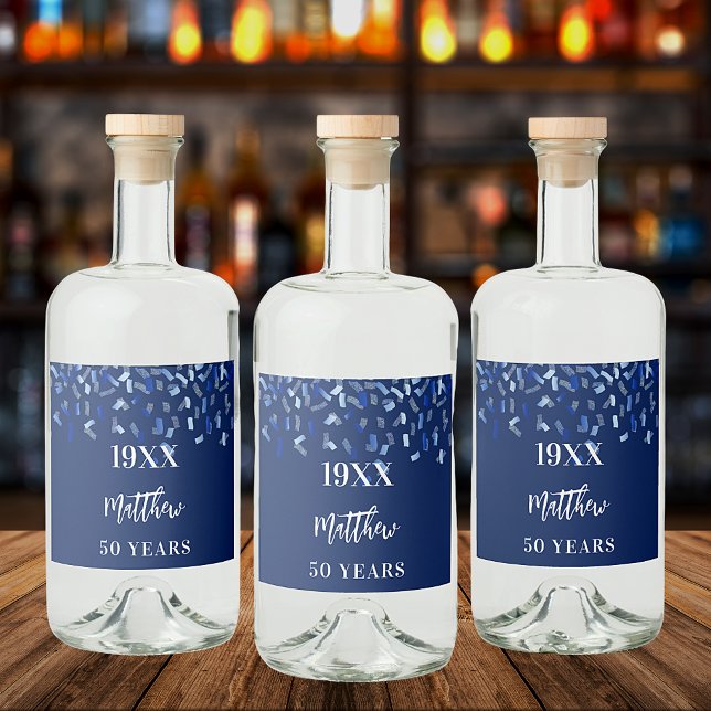 Festa de aniversário marinho azul confetti anos (Criador carregado)