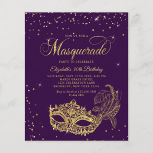 Festa de Aniversário Máscara de Ouro Violeta ORÇAM