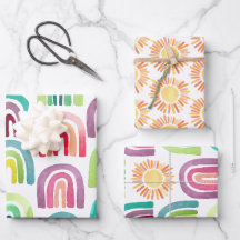 Festa de aniversário moderna de Rainbows e padrões