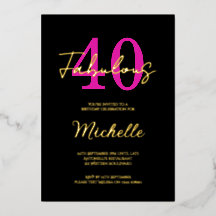 Festa de Aniversário Moderno de 40 anos e Fabuloso