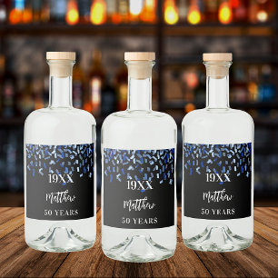 Festa de aniversário negro marinho azul confetti a